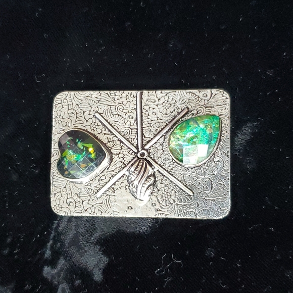 New Triplet Opal 925 Silver Crescent Moon Wand Pendant. - Picture 4 of 15